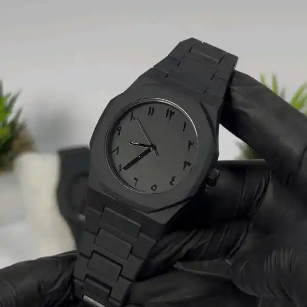 Black Arabic Aura Watch with Arabic Numerals
